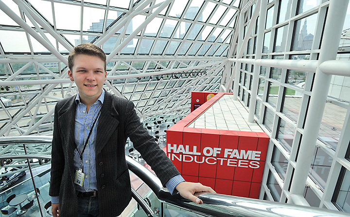 Photo of Nick Wilders interning at Rock-n-Roll Hall of Fame
